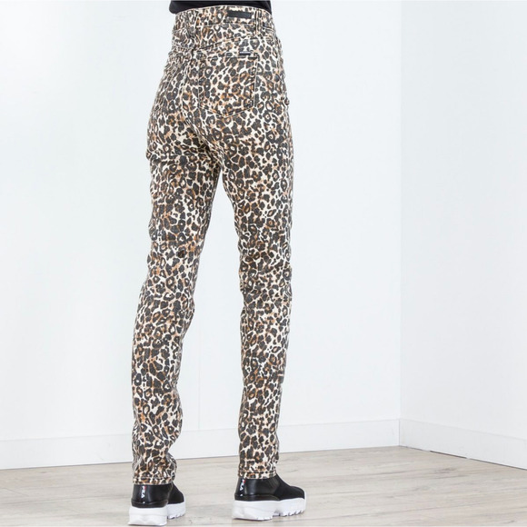 Volcom Size 29 Leopard Print Super Stoned High Rise Button Fly Skinny Jeans - Picture 2 of 6